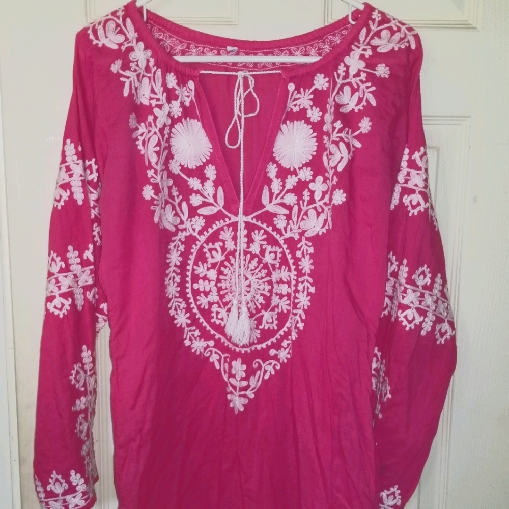 Embroidered floral Indian tunic
